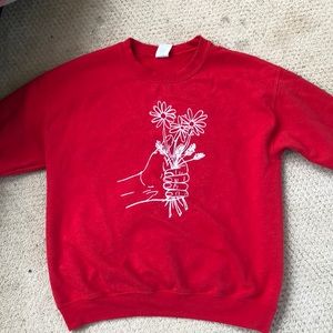 red crewneck